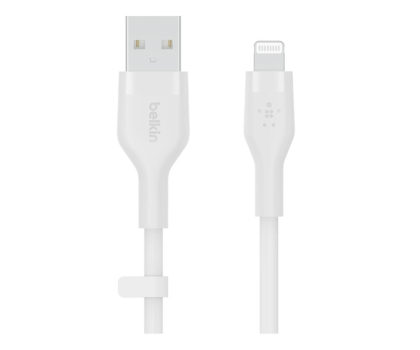 Kabel BELKIN USB-A - Lightning Silicone 1m White CAA008BT1MWH